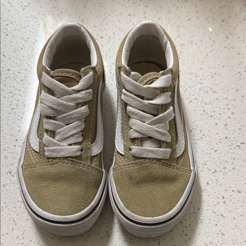 Vans Kids Tan and White Sneakers